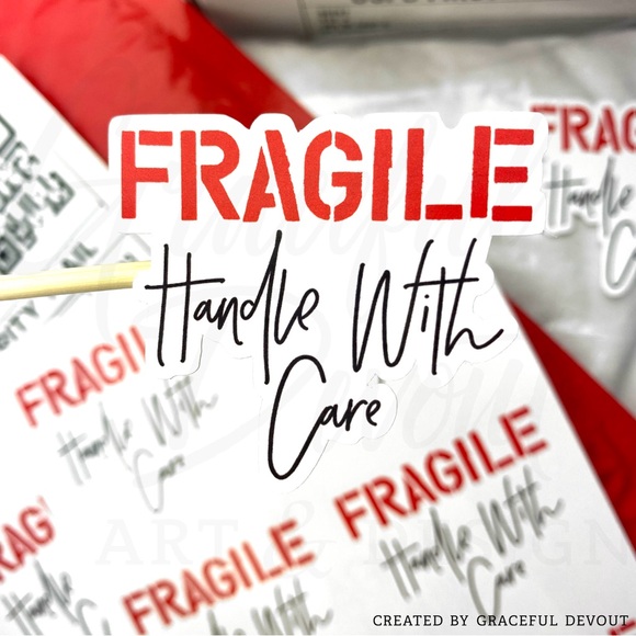 FRAGILE Handle With Care- Sticker 2" (inches) (48ct.)  [GD56-48] - Picture 4 of 6